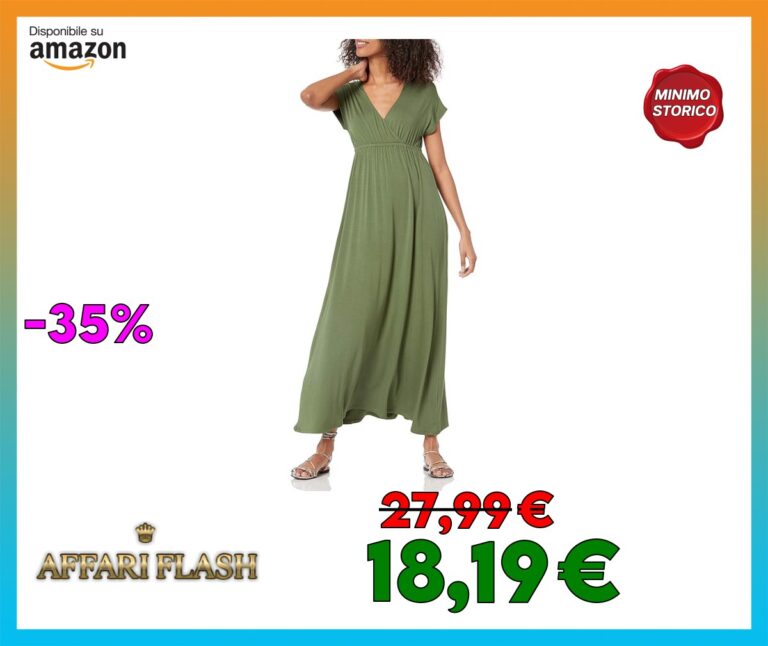 Amazon Essentials Maxi Abito con Vita Stretta (Disponibile in Taglie Forti) Donna