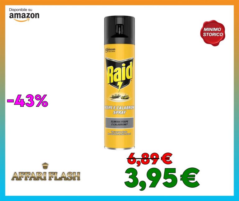 Raid Insetticida Spray Elimina Vespe e Calabroni, per Uso Interno, Azione Rapida per Spruzzo Diretto, 1 Confezione da 400ml