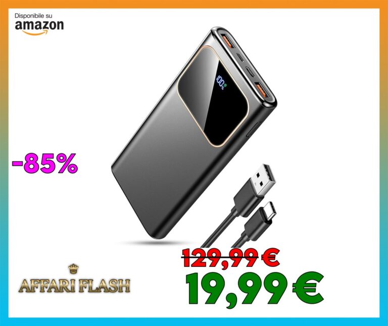Power Bank 10000mAh, 22.5W Ricarica Rapida Powerbank per iPhone 16/15/14/13/12/11 Samsung Xiaomi etc, Leggero Caricatore Portatile con 3A USB