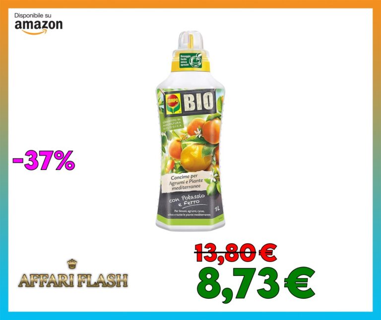COMPO BIO Concime Liquido per Agrumi e Piante Mediterranee, Con Potassio e Ferro, Con tappo dosatore, 1 litro