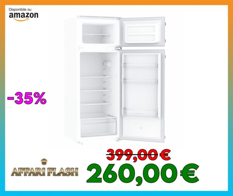 Candy Doppia Porta, 205 L, Da Incasso, Classe E, Compatto, Temperatura Regolabile, Luce LED, Cassetto Crisper, 39 dB, AxLxP 145x54x54 cm, Bianco