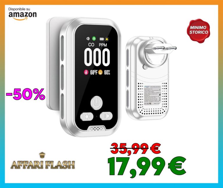Gedsffati Rilevatore di Monossido di Carbonio con Spina per Casa, Allarme di Monossido di Carbonio, Rivelatore di CO, con Sensori di Temperatura e Umidità, Bianco, HD11
