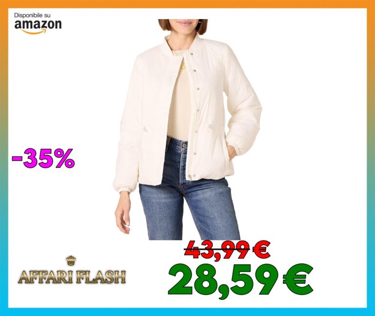 Amazon Essentials Bomber Imbottito Stretto in Vita Donna