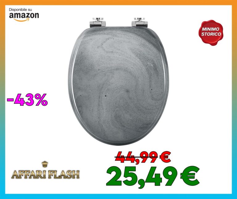 WOLTU Tavoletta WC Ammortizzata, Copriwater a Forma di O, Sedile per WC con Paracolpi Antiscivolo, in MDF con Motivi,Montaggio dal Basso, Distanza tra Fori 13