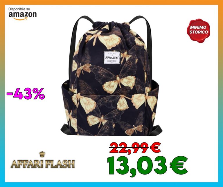 ️ HAWEE Impermeabile Sportivo Zaino con Coulisse Grande Coulisse Borsa da Palestra con Tasca Interna Unisex per Donna Uomo Vita Quotidiana Sport All’aperto Tempo Libero Yoga Scuola Spiaggia Nuoto
