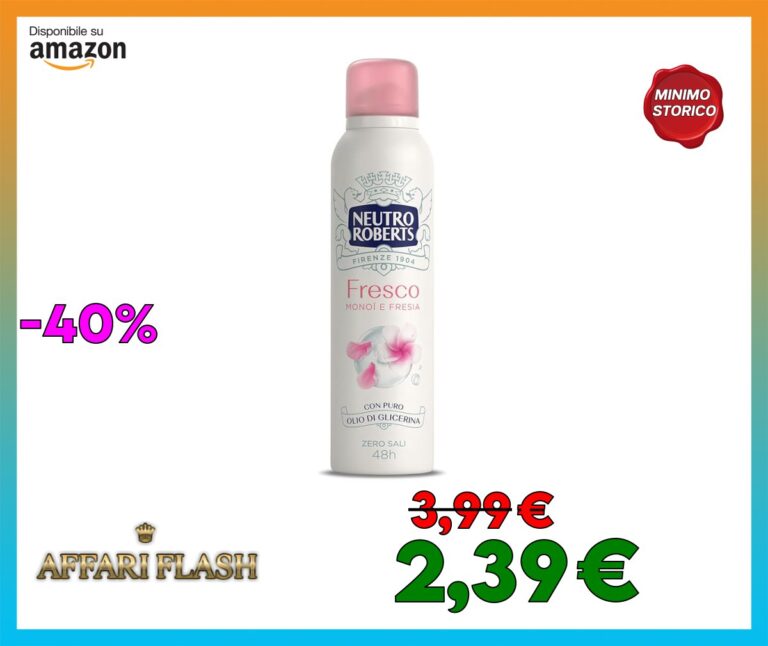Neutro Roberts Deodorante Spray Fresco Rosa, Monoi e Fresia, 150ml