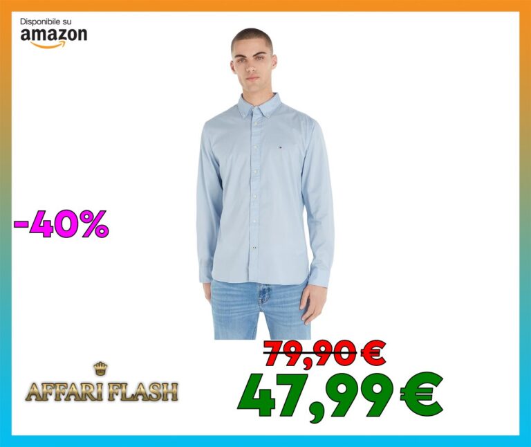 Tommy Hilfiger Camicia Uomo Core Flex Maniche Lunghe