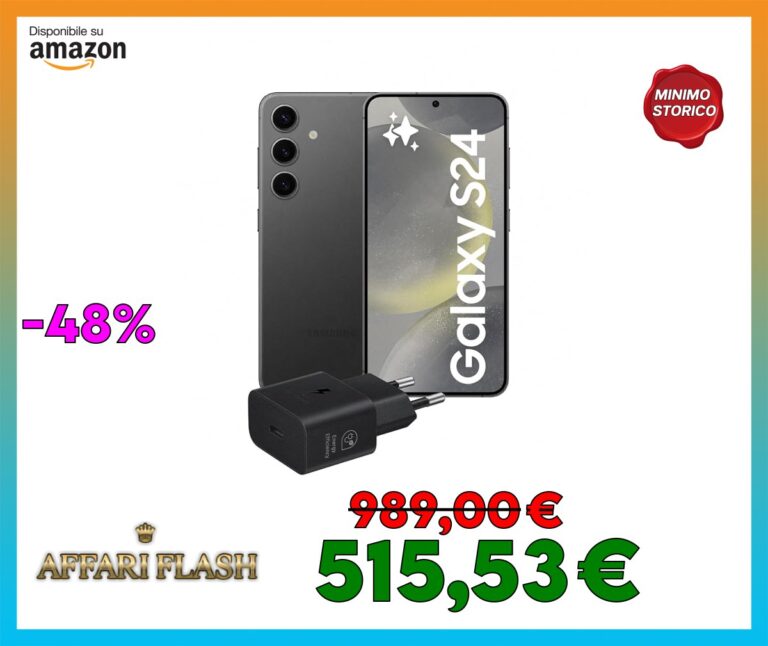 Samsung Galaxy S24 Smartphone AI, Caricatore incluso, Display 6.2” FHD+ Dynamic AMOLED 2X, Fotocamera 50MP, RAM 8GB, 256GB, 4.000 mAh, Onyx Black [Versione italiana]