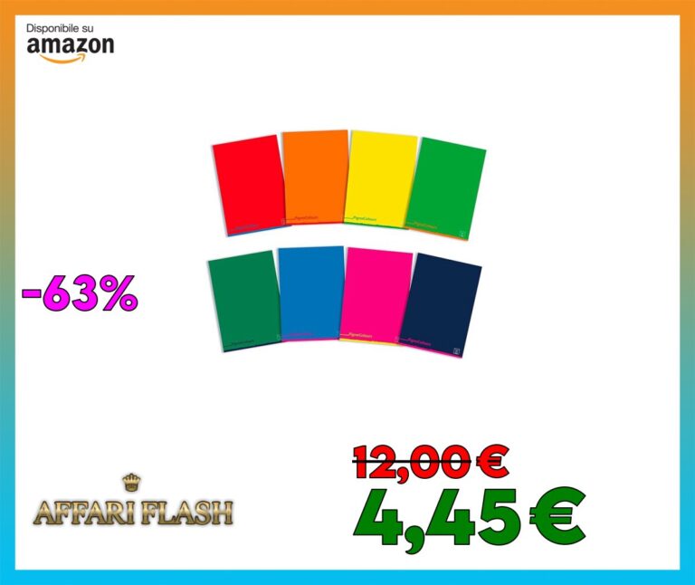 Pigna, Maxi Pigna Colours, A4 21×29.7 cm, 80 g/m², Copertina trattamento vernice acqua, Fogli a Righe per Prima e Seconda Elementare, Colori Assortiti, Colori Assortiti, 10