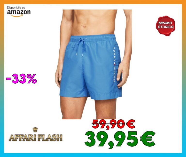 Tommy Hilfiger Pantaloncino da Bagno Uomo Medium Drawstring Lunghezza Media