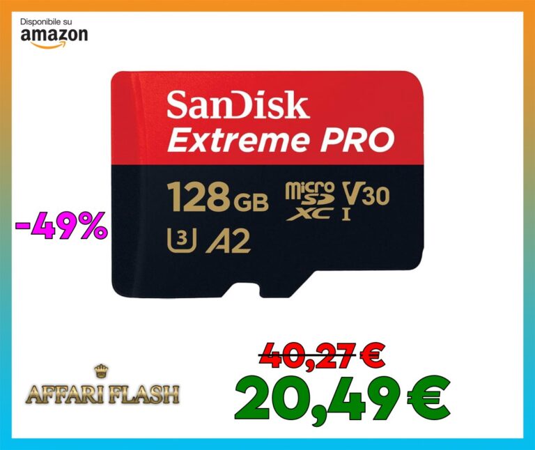 SanDisk 128GB Extreme PRO scheda microSDXC + adattatore SD + RescuePro Deluxe, fino a 200 MB/s, con prestazioni app A2 UHS