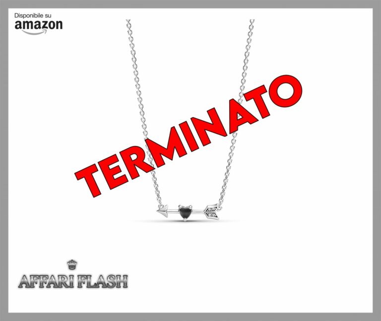 PANDORA Collana in argento sterling con ciondolo a forma di freccia a forma di cuore, con vetro di Murano rosso e zirconi trasparenti, misura 50 cm, One Size, Argento, Nessuna pietra preziosa