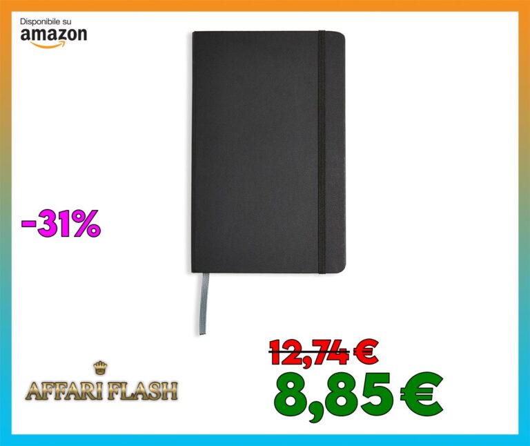 Amazon Basics Taccuino classico, A5, con pagine bianche, Misura Grande, nero