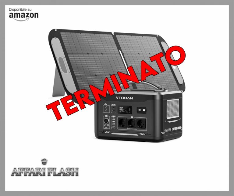 VTOMAN Jump 2200 Centrale Elettrica Portatile con 110W Pannello Solare, 2200W Generatore Solare(Picco 4400W), 1548Wh LiFePO4 Batteria, 12 Uscite, USB QC3.0, 3 prese CA, per Campeggio, Casa, Viaggi
