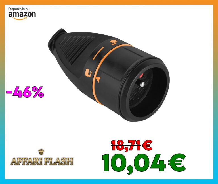Electraline 523078 Femmina Francese (2P+T) Electralock Dotata di Un Sistema di bloccaggio Che impedisce la sconnessione della Spina, Nero