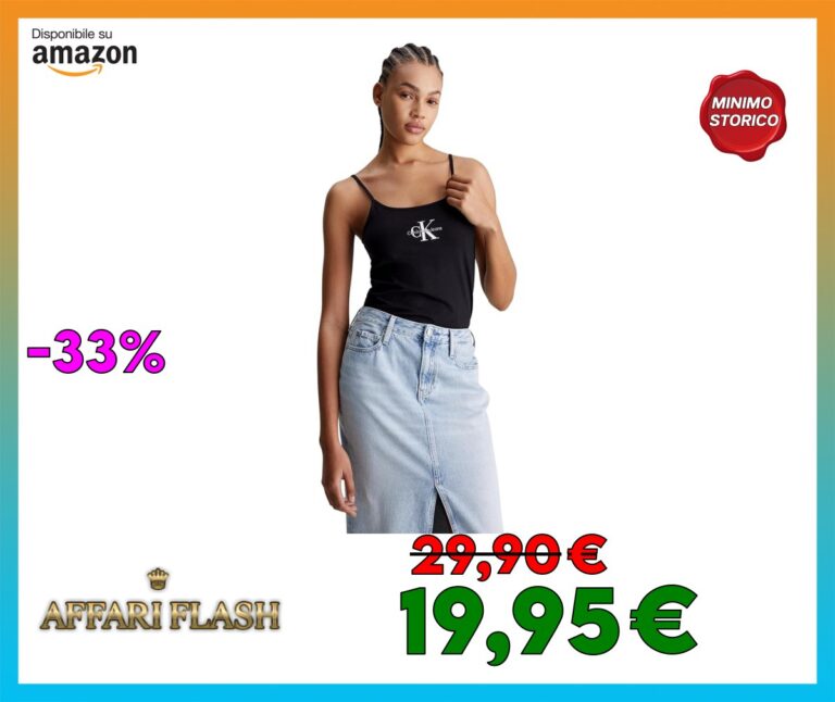 Calvin Klein Monologo Strappy Tank Top J20j223105 Top in Maglia a Maniche Corte Donna (Pacco da 1)