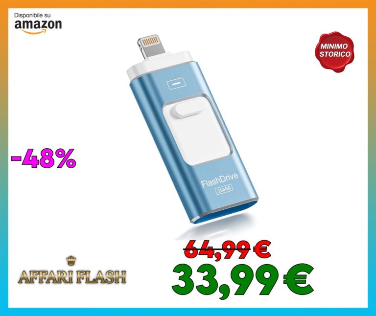 ROSPE Chiavetta USB 256GB per iPhone Certificata MFi