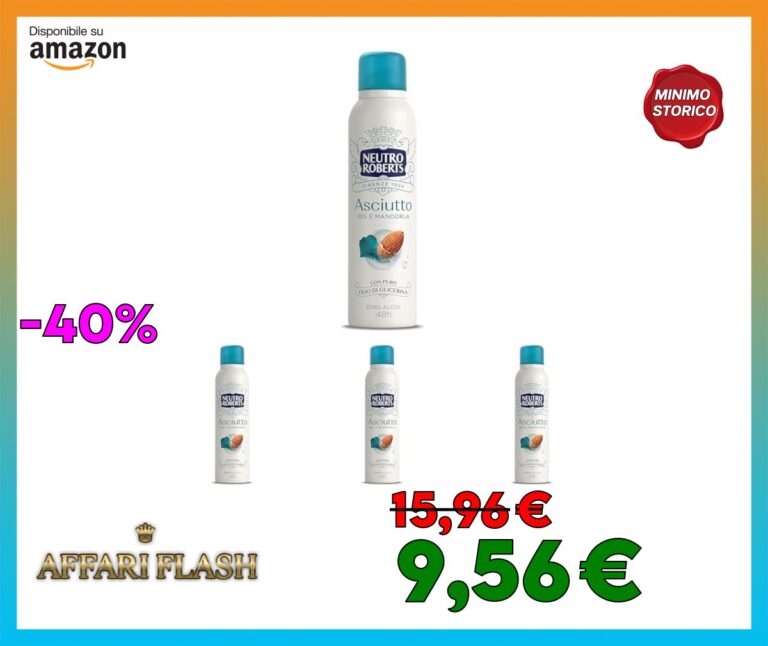 Neutro Roberts Deodorante Spray Asciutto Iris e Mandorla, 150ml (Confezione da 4)