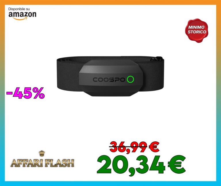 ️ COOSPO H808S Fascia Cardio Cardiofrequenzimetro Fascia Toracica Bluetooth/ANT+, Sensore di Frequenza Cardiaca Impermeabile IP67 Compatibile con CoospoRide/wahoo fitness/strava/Pulsoid
