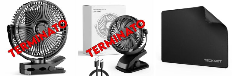 GOBRILLFUN Ventilatore ricaricabile a clip da 8,2 pollici con batteria da 12000 mAh