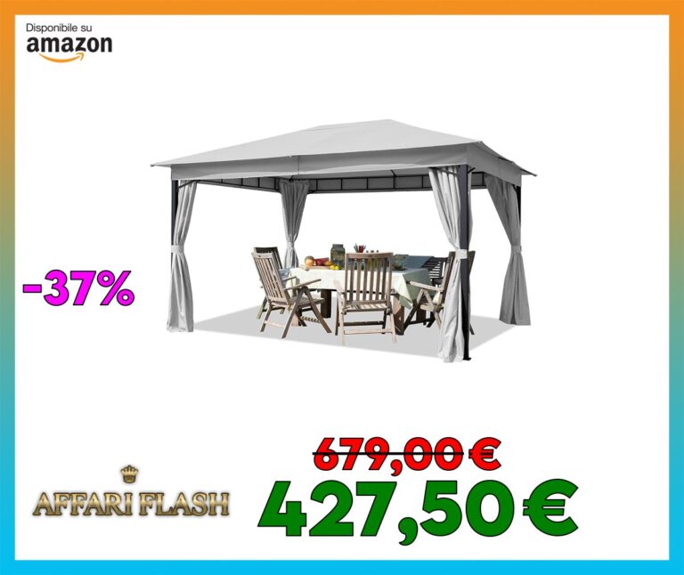 TOOLPORT Gazebo da Giardino 3×4 m con Telo Impermeabile da ca. 180g/m²