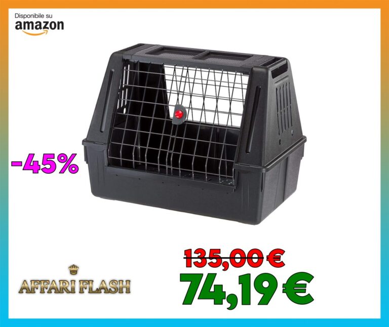 Ferplast Trasportino per Cani da Auto ATLAS CAR 80 SCENIC Trasporto Cani Auto con Agganci di Sicurezza Ottima Aerazione, 82 x 51 x h 61 cm.