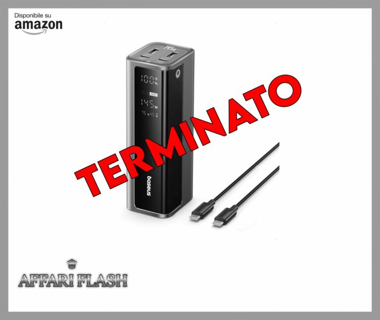 Baseus EnerGeek Powerbank 145W 20800mAh, Batteria Portatile con 2X USB