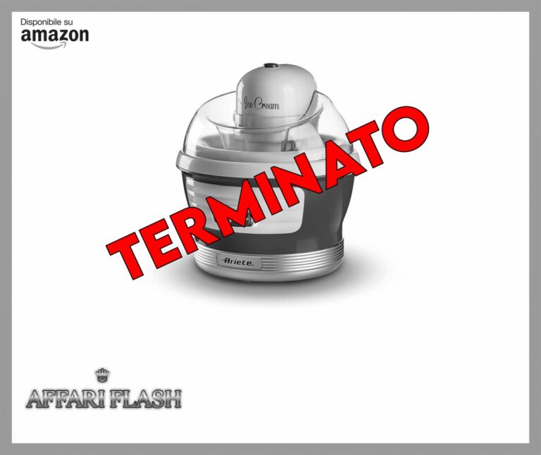Ariete 643 Ice Cream Maker Party Time, Macchina per fare il gelato, 12W, Capacità 1,5 L, Cestello estraibile con doppio isolamento, Tempo preparazione 30 minuti, Coperchio per aggiunta ingredienti,