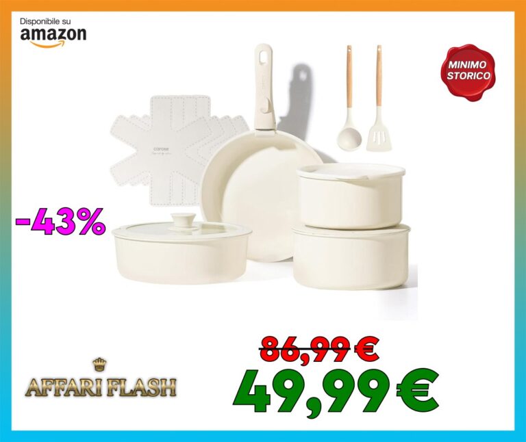 CAROTE Set da 13 pentole e padelle da cucina in ceramica con manico staccabile, antiaderenti, set di pentole con manico rimovibile, adatto per tutti i fornelli, incluso a induzione, bianco crema