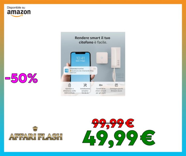 ️ Ring Intercom di Amazon | Trasforma il tuo citofono in un sistema intelligente con apertura a distanza, audio bidirezionale, accesso per gli ospiti | Facile da installare | Compatibile con Alexa