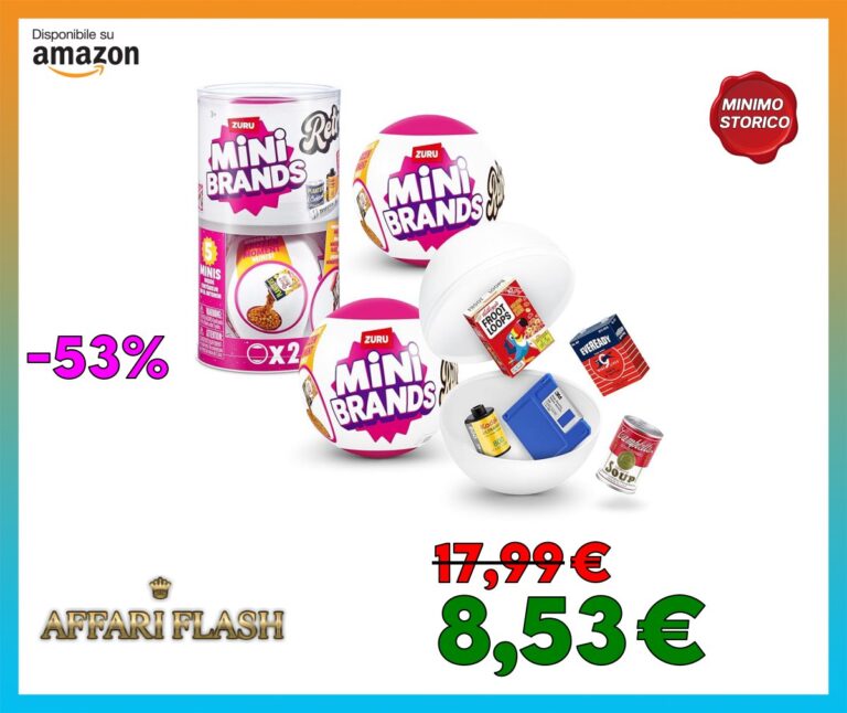 Mini Brands Capsula a sorpresa Retro di ZURU con Minis da collezionare a tema retrò, (2 Capsule)