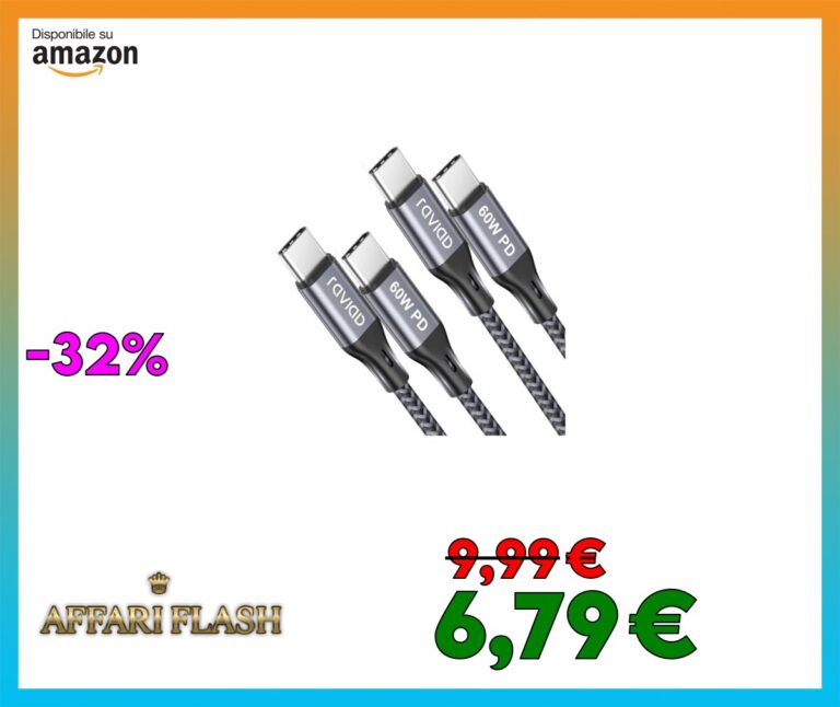 RAVIAD Cavo USB C USB C [2Pezzi 1M], 60W Cavo USB Type