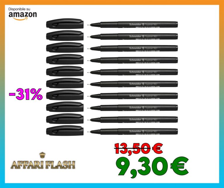 Schneider P009671x10 10 Fineliner, Punta 0.4, 10 Pezzi