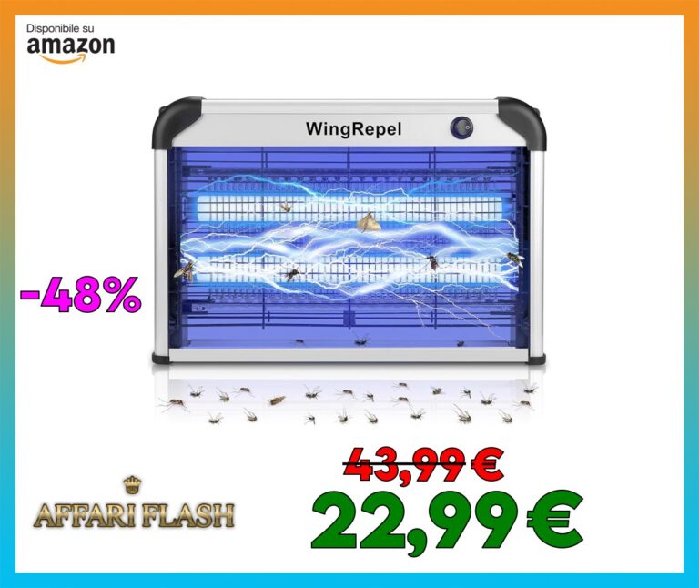 WingRepel 2400V Lampada Zanzare Esterno UV Zanzare Anti Insetti 20W, Lampada Antizanzare Elettrica, Lampada Per Zanzare Da Interno Cucina Soggiorno Ristorante Fattorie Magazzini Ospedali