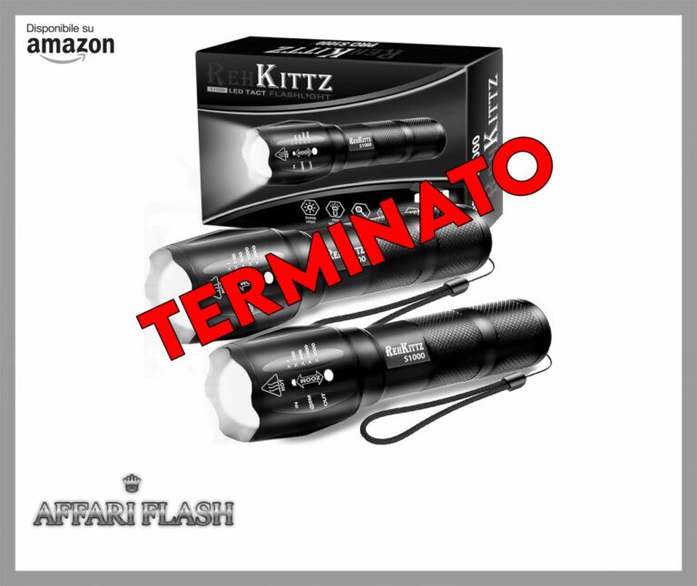 REHKITTZ Torcia Super Luminosa Portatile LED (Confezione da 2), 2000 Lumen Torcia Elettrica, Zoomabile,Formato Tascabile,Impermeabile IP44 e 5 Modalità Di Illuminazione