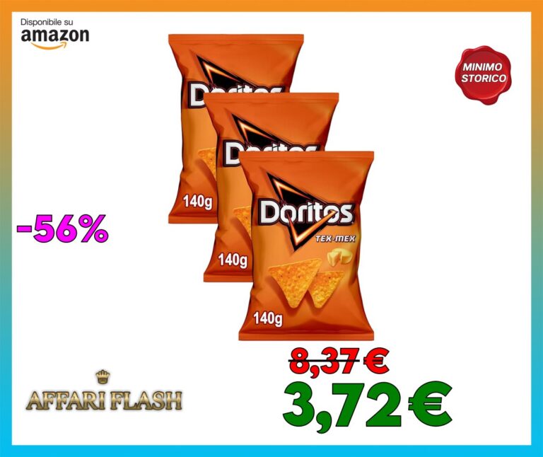 Doritos Tex Mex, Snack di Mais al Gusto Formaggio, 140g (Confezione da 3)