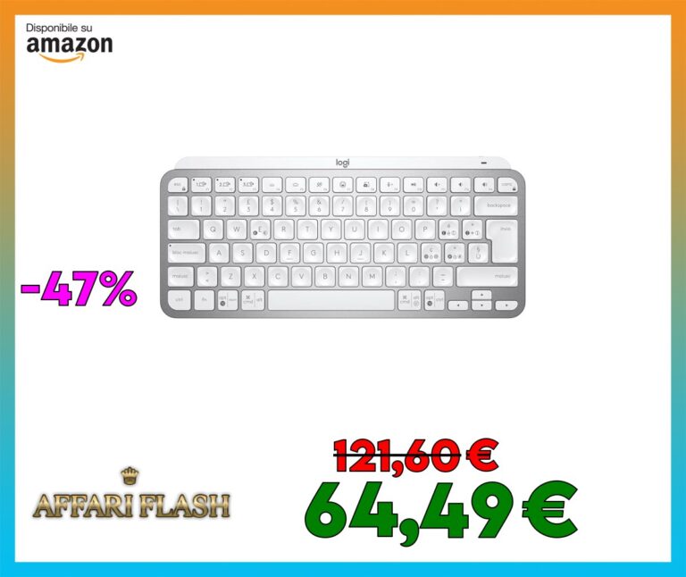 Logitech MX Keys Mini Tastiera Illuminata Wireless, Minimal, Compatta, Bluetooth, Retroilluminata, USB
