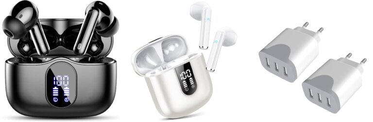Cuffie Bluetooth, Auricolari Bluetooth 5.4 Stereo HiFi con 4 HD Mics