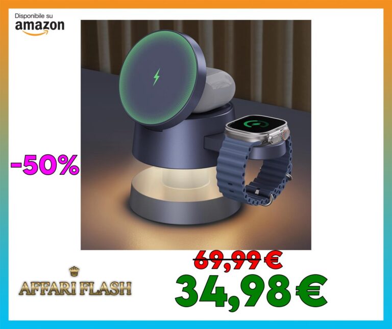 iVANKY per iPhone 16/15/14 Series Pro Max Caricatore, Wireless Station Cube 4 in 1 con Luce Notturna per MagSafe Charger, 22.5W Stazione di 3 in 1 Ricarica Rapida per Apple Watch Ultra, per AirPods