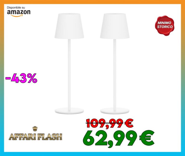 Klighten 2 Pezzi Lampada LED Dimmerabile da tavolo senza fili Interni/Esterni, Ricaricabile Lampada da Scrivania a batteria in Alluminio con USB