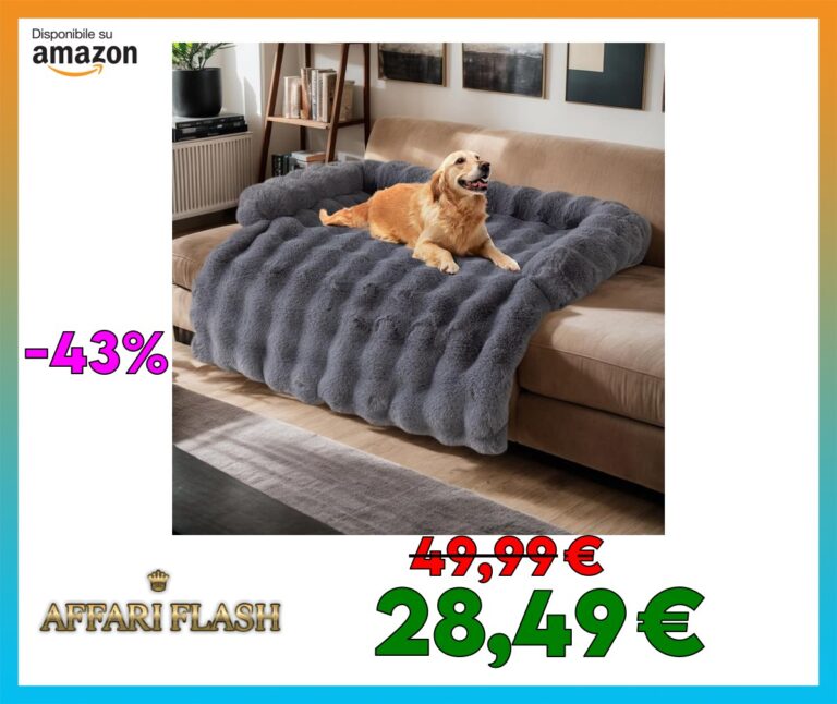 OKYUK Letto per Cani Super Confortevole, Divano, Copridivano Lavabile a Mano, Antiscivolo (Capelli Lunghi Grigio Scuro, L 75 x P 75 x H 13 cm)