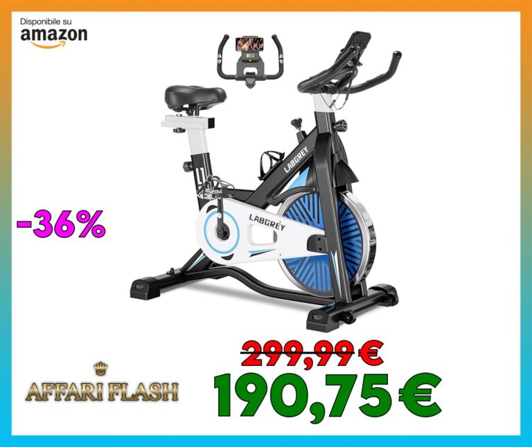 ️ LABGREY Cyclette Professionale, Bicicletta ad attrito Indoor da Camera con Schermo LCD e Portabicchieri, Volano 15kg, per Fitness ed Esercizio a Casa