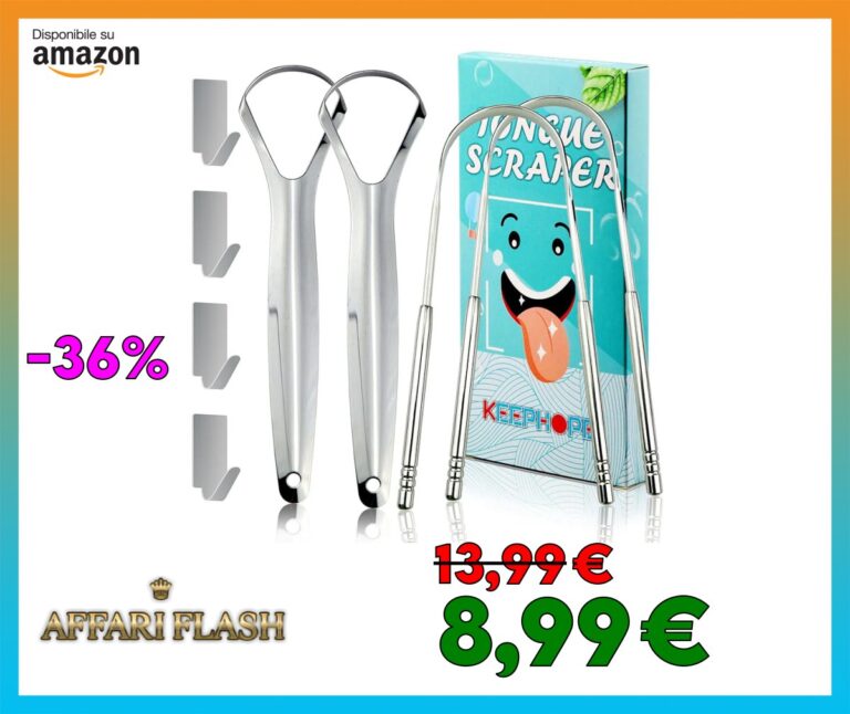 Pulisci lingua (4 pezzi), nettalingua in acciaio inox, raschietto lingua con mini ganci, pulizia lingua ridurre l’alito cattivo