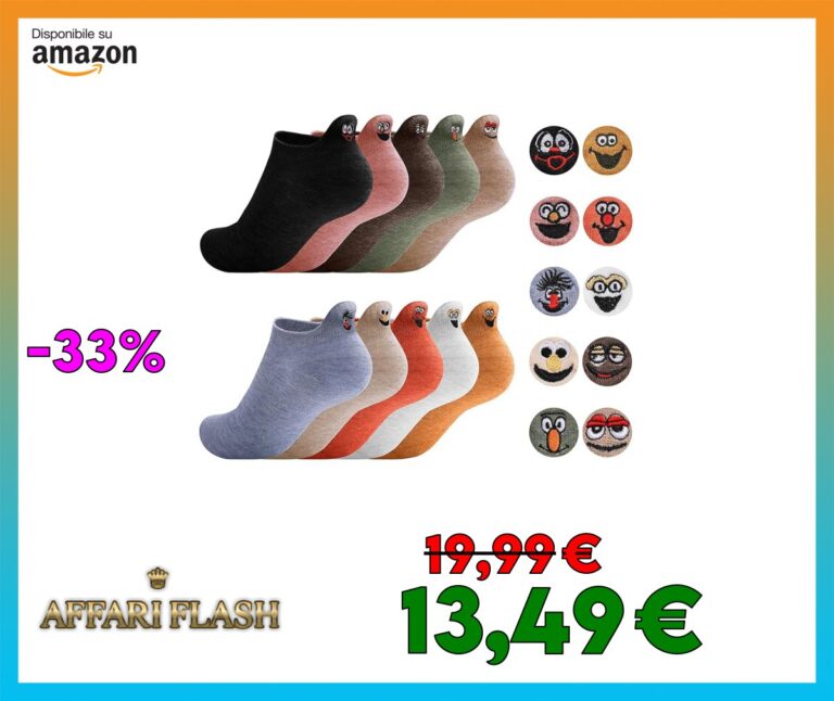 Sporzin Calzini Donna Calzini Donna Corti 10 Paia di Calzini Donna Cotone Calzini Divertenti Calzini Sportivi Donna Calzini Fantasmini Donna