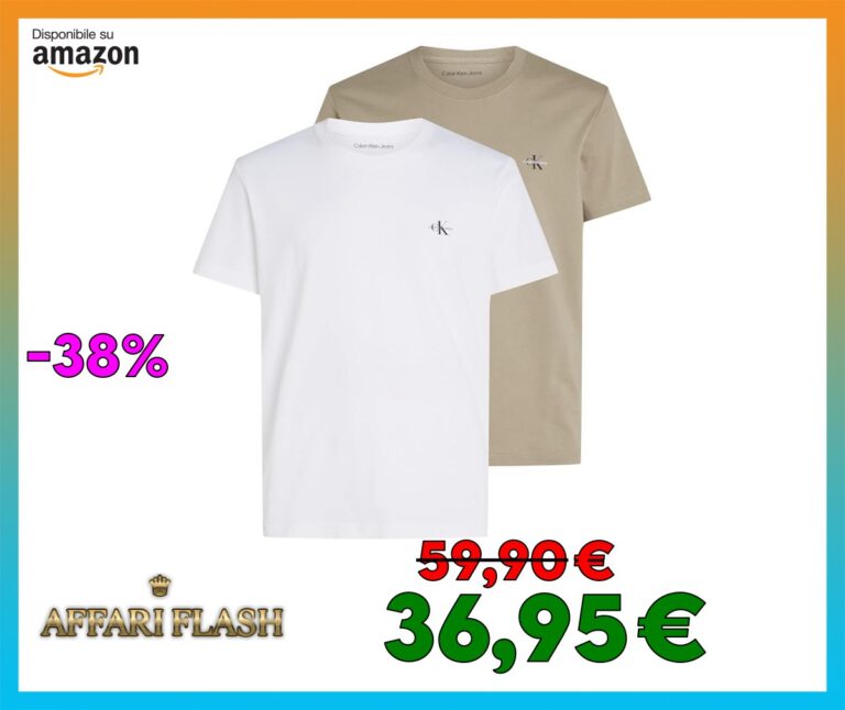 Calvin Klein Magliette a Maniche Corte (Pacco da 2) Uomo