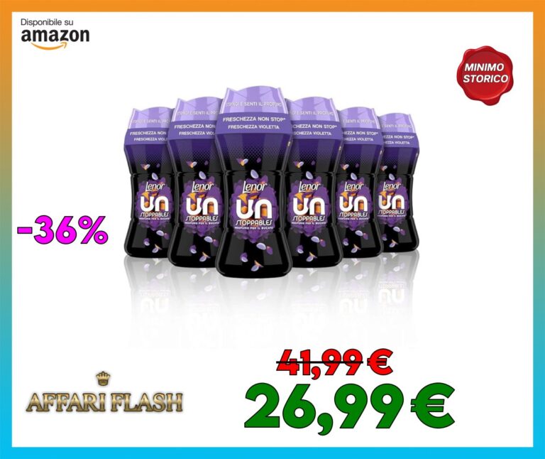 Lenor Unstoppables Profumo per il bucato Freschezza Violetta 6 x 195g