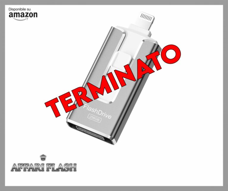 Chiavetta USB 256GB per iPhone, certificata MFi, con Lightning, Type A, Type