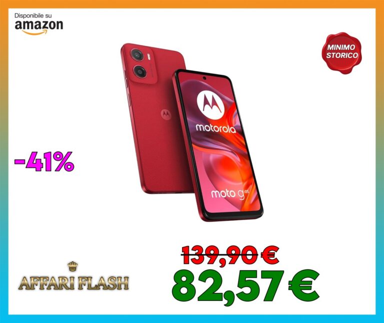 Motorola moto g05 (4/128GB, Fotocamera 50MP + sensore antisfarfallio, Display 6.67″ HD+ 90Hz, batteria 5200mAh, MediaTek Helio G81, Android 15), Plum Red