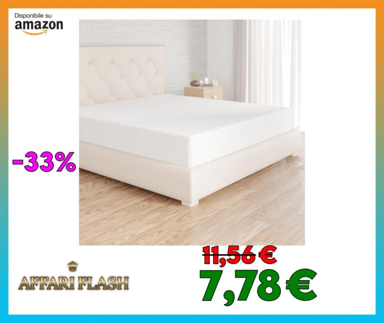 Amazon Basics Lenzuolo con angoli Matrimoniale, 180 x 200 x 30 cm, in 100% Microfibra con altezza da 30cm, Bianco