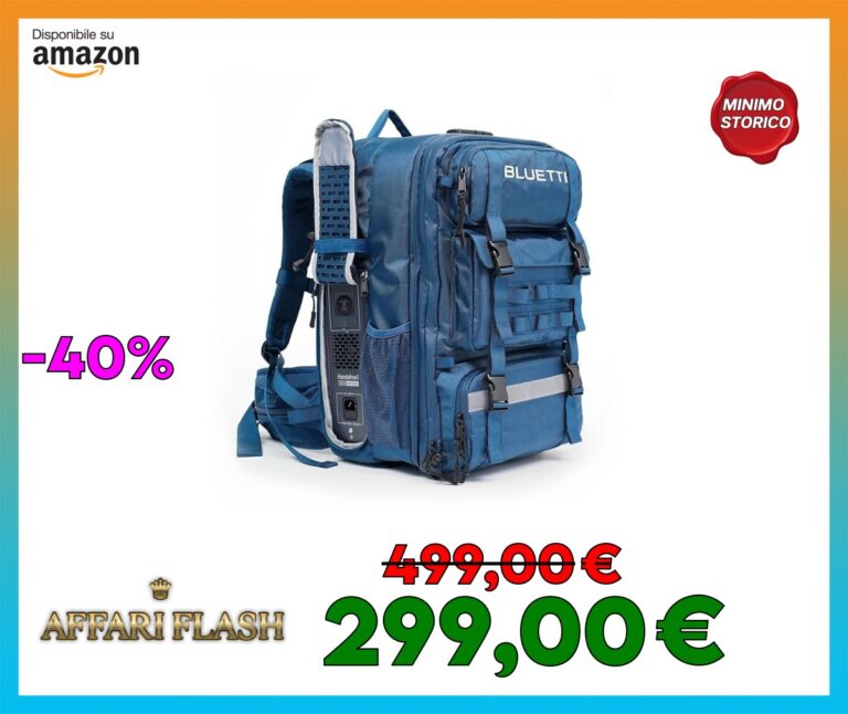 BLUETTI Handsfree 1 Centrale Elettrica Portatile a Zaino Solare, 268,8Wh 300W Batteria LFP con 42L Zaino, Tutto in Uno Sistema di Energia Solare per Campeggio, Fotografia (Pannello Solare Opzionale)
